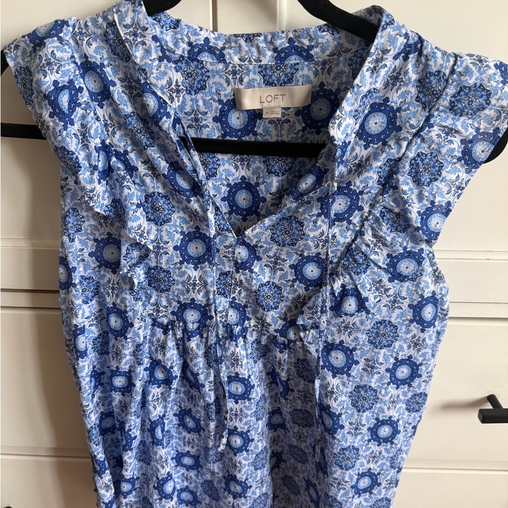 LOFT Tie Neck Top
